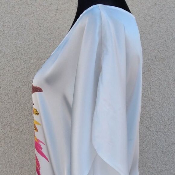 Heart Soul Women's Satin Floral Blouse size small Multicolor Artsy - Picture 6 of 10